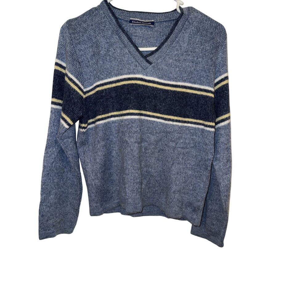 vintage Elisabeth Samuels striped V-neck sweater. Size S